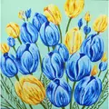Image of Gobelin-L Blue and Yellow Tulips Tapestry Canvas