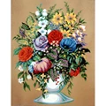 Image of Diamant Bouquet in a White Vase Tapestry Canvas