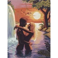 Image of Diamant Couple by the Waterfall Tapestry Canvas