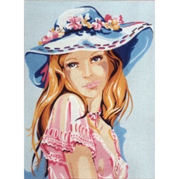 Diamant Girl in a Blue Hat Tapestry Canvas