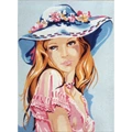 Image of Diamant Girl in a Blue Hat Tapestry Canvas