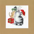 Image of Bothy Threads Under The Mistletoe Christmas Card Making Christmas Cross Stitch Kit