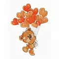 Image of Luca-S Teddy Heart Balloons Cross Stitch Kit