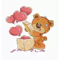 Image of Luca-S Teddy Bear Hearts Cross Stitch Kit