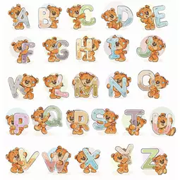 Luca-S Teddy Bear Alphabet Cross Stitch Kit
