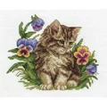 Image of Klart Kitten in Flowers Cross Stitch