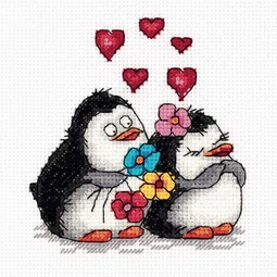 Klart Penguin Love Cross Stitch Kit