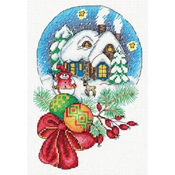 Klart Bauble Snow Scene Christmas Cross Stitch Kit