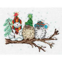 Klart Snowman and Birds Christmas Cross Stitch Kit