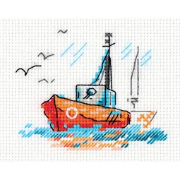 Klart Fishing Boat Cross Stitch Kit