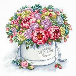 Peonies in a Hat Box