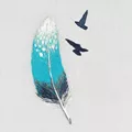 Image of Panna Blue Feather Embroidery Kit