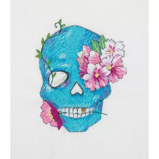 Image 1 of Panna Flower Skull Embroidery Kit