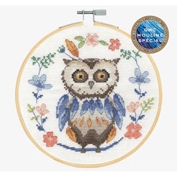 DMC BK1876 Tranquil Turtle Cross Stitch Kit with wooden embroidery hoop from the Ocean Blue Collection
