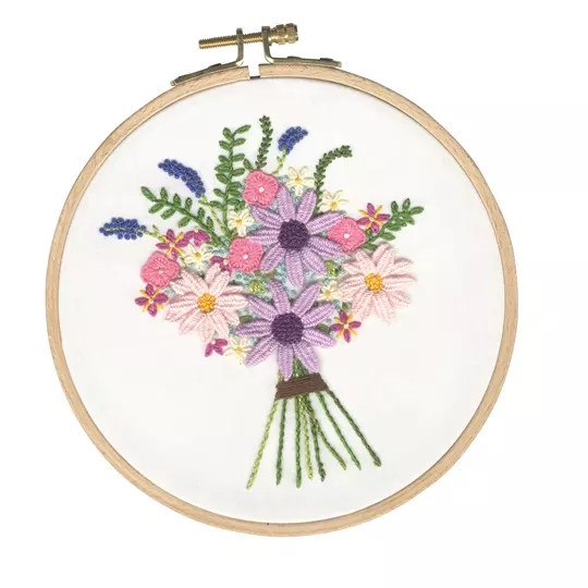 Image 1 of DMC Cosmos Bouquet Embroidery Kit
