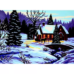Gobelin-L Winter Cottage Tapestry Canvas
