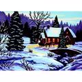 Image of Gobelin-L Winter Cottage Tapestry Canvas