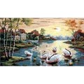 Image of Diamant Sunset Swans Tapestry Canvas