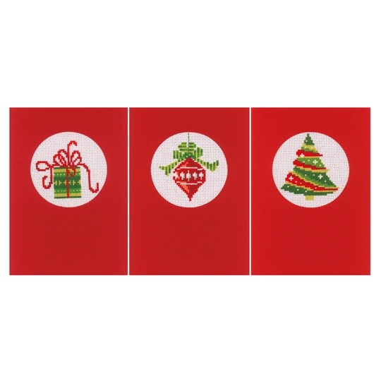 Image 1 of Vervaco Christmas Greetingss Christmas Card Making Cross Stitch Kit