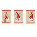 Image of Vervaco Christmas Star Gnomes Christmas Card Making Cross Stitch Kit
