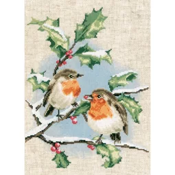 Vervaco Winter Robins Christmas Cross Stitch Kit
