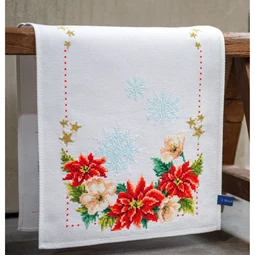 Vervaco Christmas Flowers Runner Cross Stitch Kit