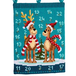 Vervaco Reindeer Advent Banner Christmas Cross Stitch Kit