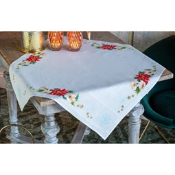 Vervaco Christmas Flowers Tablecloth Cross Stitch Kit