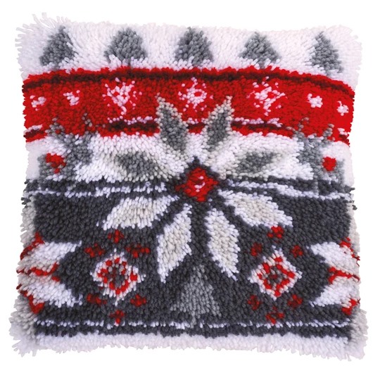 Image 1 of Vervaco Scandinavian Star Latch Hook Christmas Cushion Kit