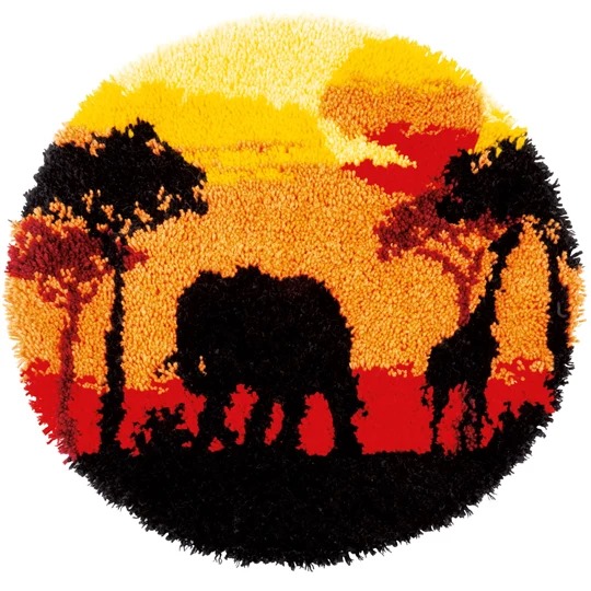 Image 1 of Vervaco African Sunset Latch Hook Rug Latch Hook Rug Kit