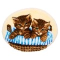 Image of Vervaco Kittens in Basket Latch Hook Rug Kit