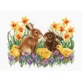 Image of Vervaco Bunnies with Chicks Cross Stitch Kit