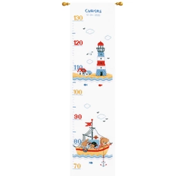 Vervaco Sailing Boat Height Chart Cross Stitch Kit