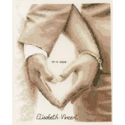 Vervaco Heart of the Newly Weds Wedding Sampler Cross Stitch Kit