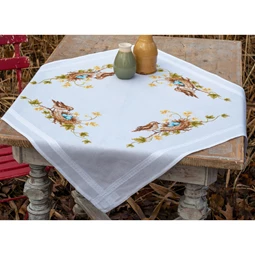 Vervaco Bird in Nest Tablecloth Cross Stitch Kit