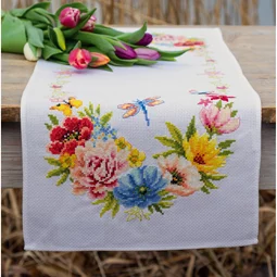 Vervaco Colourful Flowers Runner Cross Stitch Kit