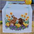 Image of Vervaco Rabbits with Chicks Runner Cross Stitch Kit