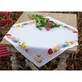 Image of Vervaco Colourful Flowers Tablecloth Cross Stitch Kit