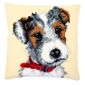 Image of Vervaco Dog with Red Collar Cushion Cross Stitch Kit