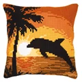 Image of Vervaco Dolphin Cushion Cross Stitch Kit