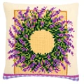 Image of Vervaco Lavender Wreath Cushion Cross Stitch Kit