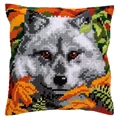 Image of Vervaco Wolf Cushion Cross Stitch Kit