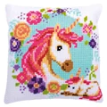 Image of Vervaco Mother and Baby Unicorn Cushion Cross Stitch Kit