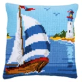 Image of Vervaco Sailboat Cushion Cross Stitch Kit