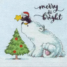 Dimensions Merry and Bright Bear Christmas Cross Stitch Kit
