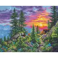 Image of Dimensions Sunset Mountain Cross Stitch Kit