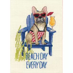Dimensions Beach Day Dog Cross Stitch Kit