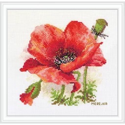 Royal Poppy DIY Chart Counted Cross Stitch Patterns Needlework embroidery 