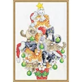 Image of Design Works Crafts Christmas Cat Tree Cross Stitch Kit