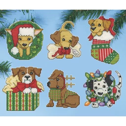 Design Works Crafts Christmas Pups Ornaments Cross Stitch Kit